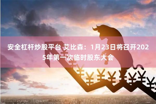 安全杠杆炒股平台 艾比森：1月23日将召开2025年第一次临时股东大会