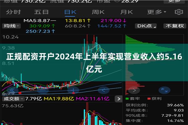 正规配资开户2024年上半年实现营业收入约5.16亿元